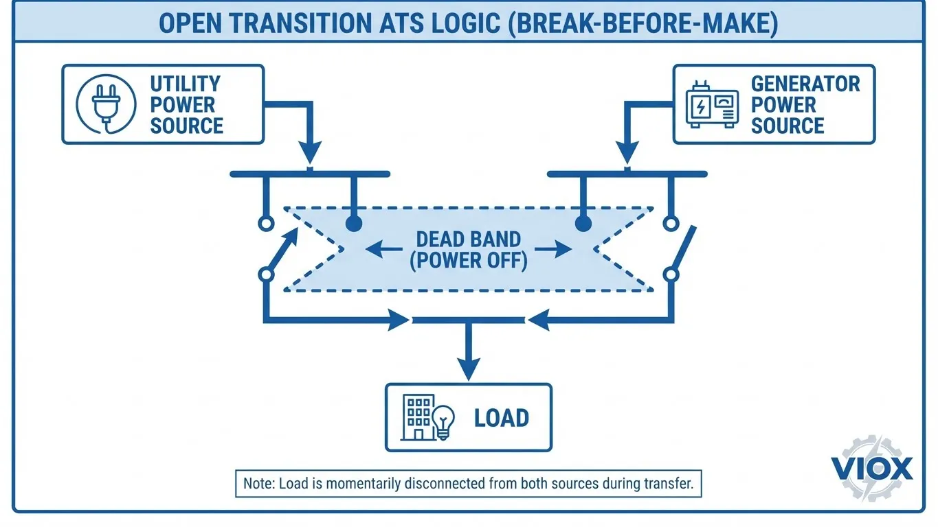so sánh tủ ATS open transition closed transition máy phát điện thời gian chuyển nguồn ứng dụng